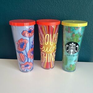 Starbucks Plastic Cold Cup Tumbler 24 oz Arizona Been There Series Poppy Flower